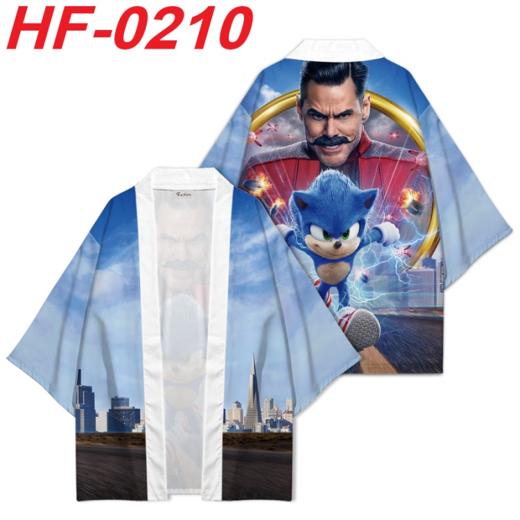 Sonic The Hedgehog Anime digital printed French velvet kimono top from S to 4XL HF-0210