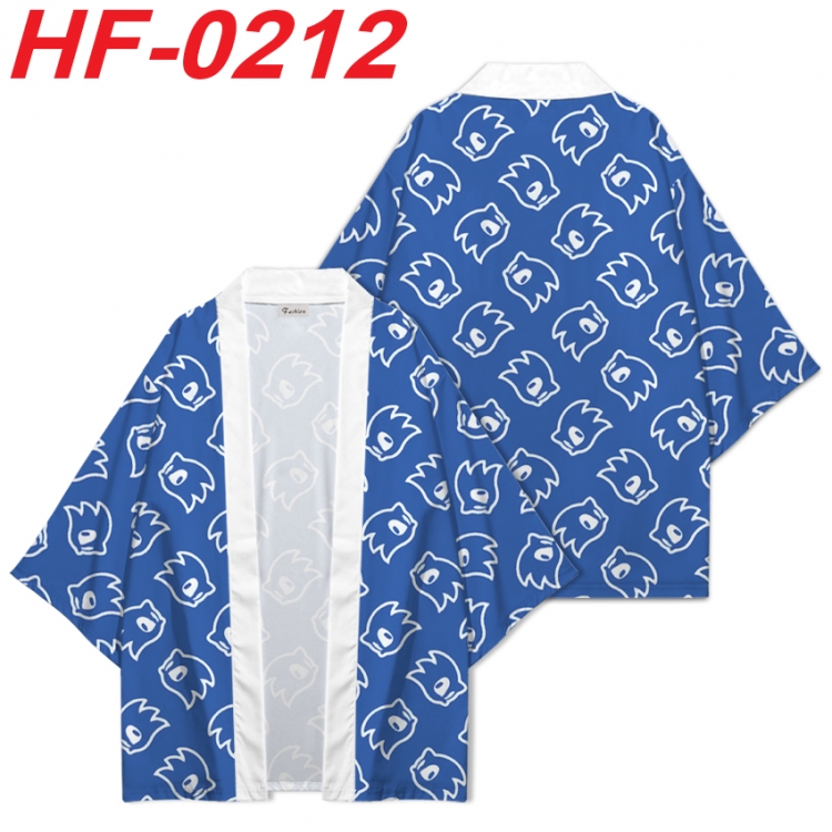 Sonic The Hedgehog Anime digital printed French velvet kimono top from S to 4XL HF-0212