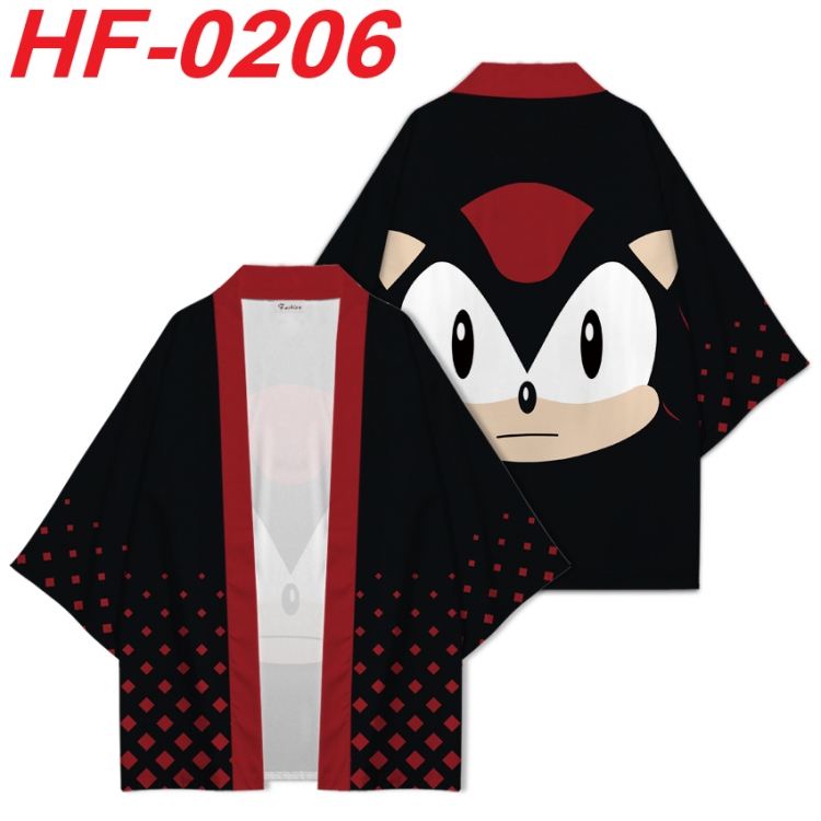Sonic The Hedgehog Anime digital printed French velvet kimono top from S to 4XL  HF-0206