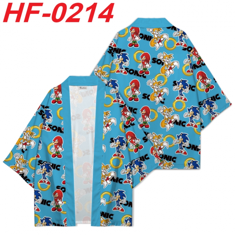 Sonic The Hedgehog Anime digital printed French velvet kimono top from S to 4XL HF-0214