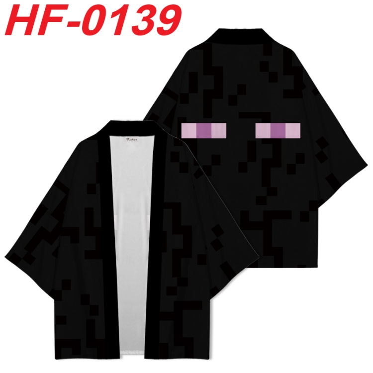 Minecraft Anime digital printed French velvet kimono top from S to 4XL HF-0139