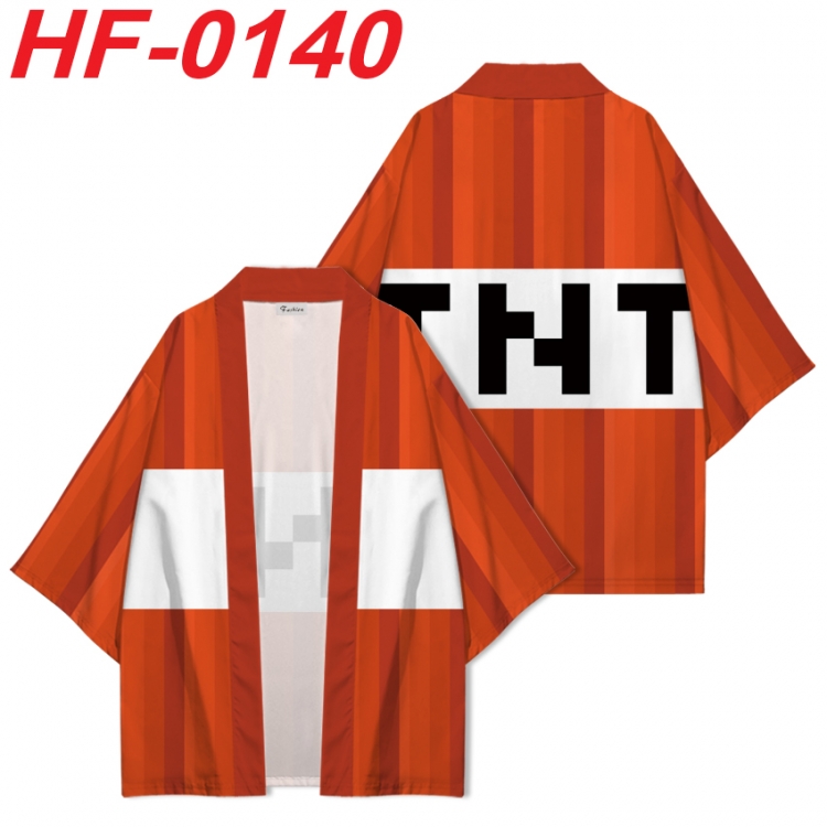 Minecraft Anime digital printed French velvet kimono top from S to 4XL HF-0140