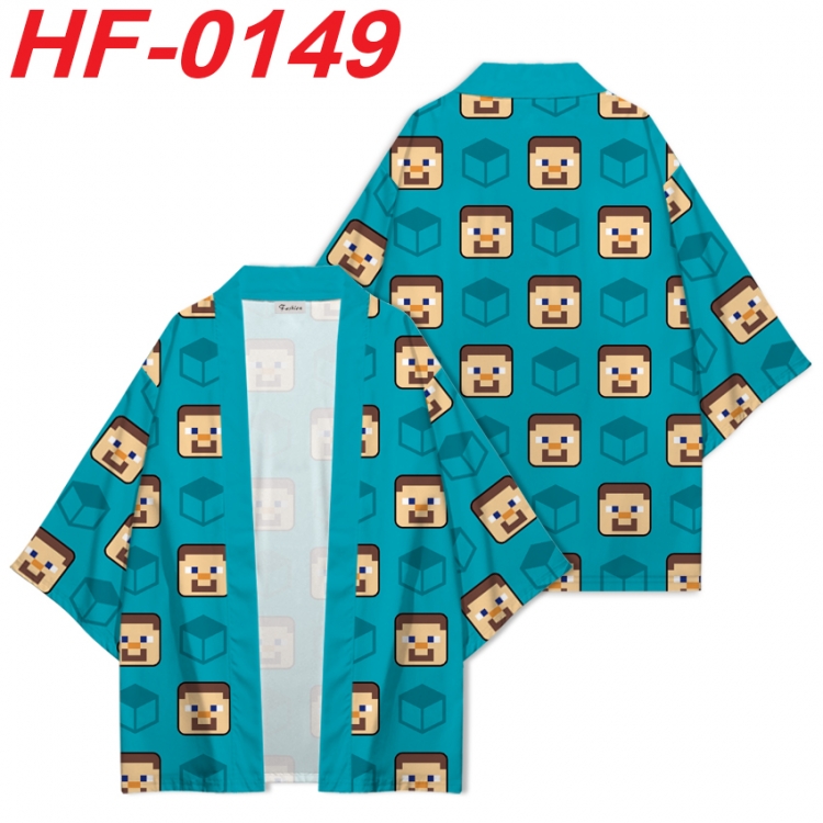 Minecraft Anime digital printed French velvet kimono top from S to 4XL  HF-0149
