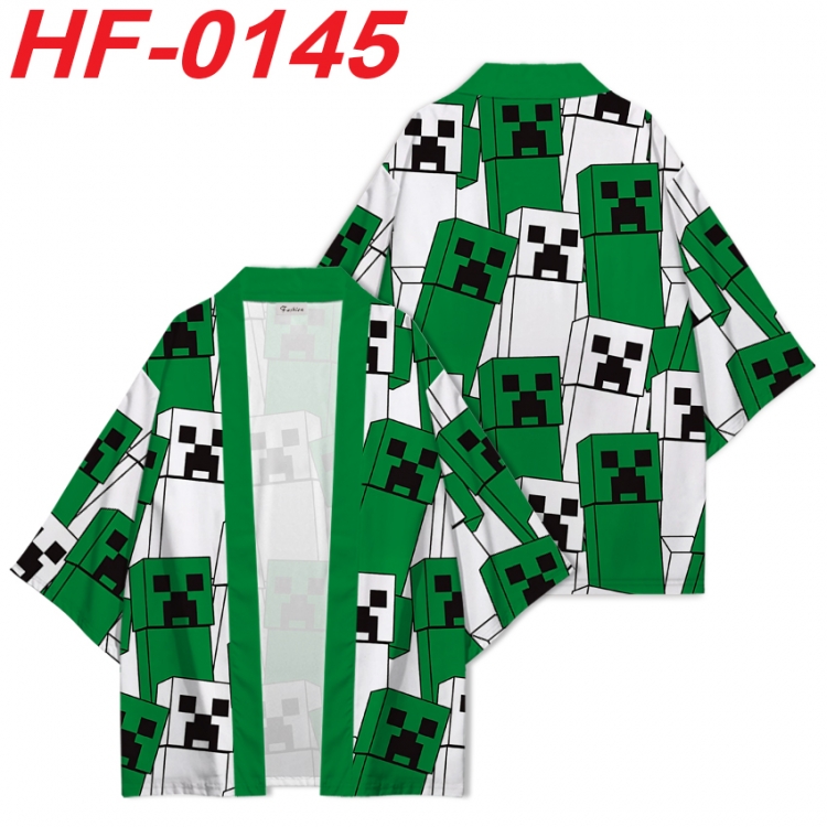 Minecraft Anime digital printed French velvet kimono top from S to 4XL  HF-0145