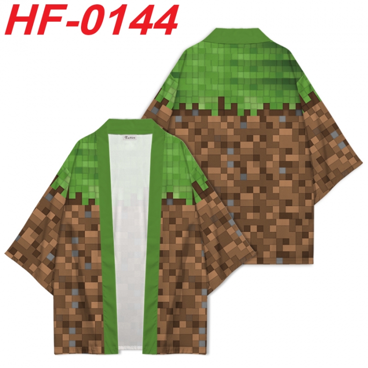 Minecraft Anime digital printed French velvet kimono top from S to 4XL  HF-0144