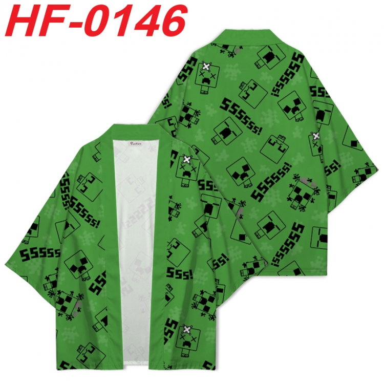 Minecraft Anime digital printed French velvet kimono top from S to 4XL HF-0146