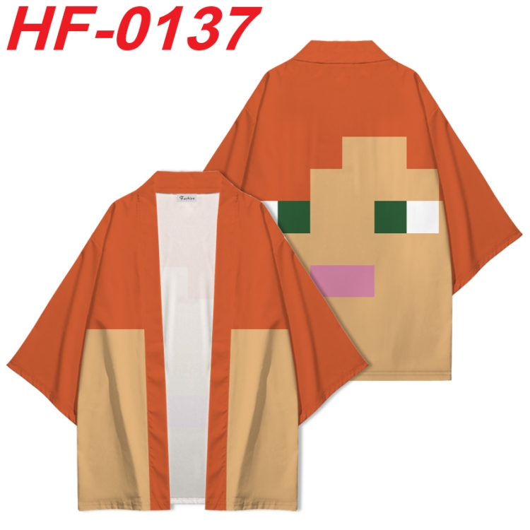 Minecraft Anime digital printed French velvet kimono top from S to 4XL HF-0137