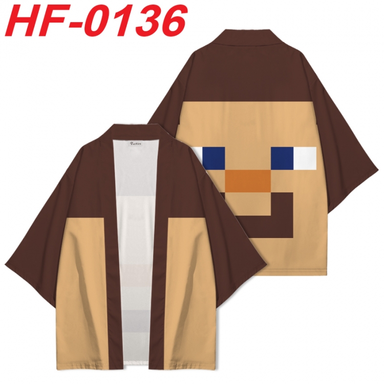 Minecraft Anime digital printed French velvet kimono top from S to 4XL  HF-0136