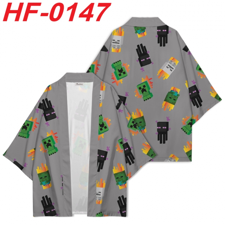 Minecraft Anime digital printed French velvet kimono top from S to 4XL HF-0147