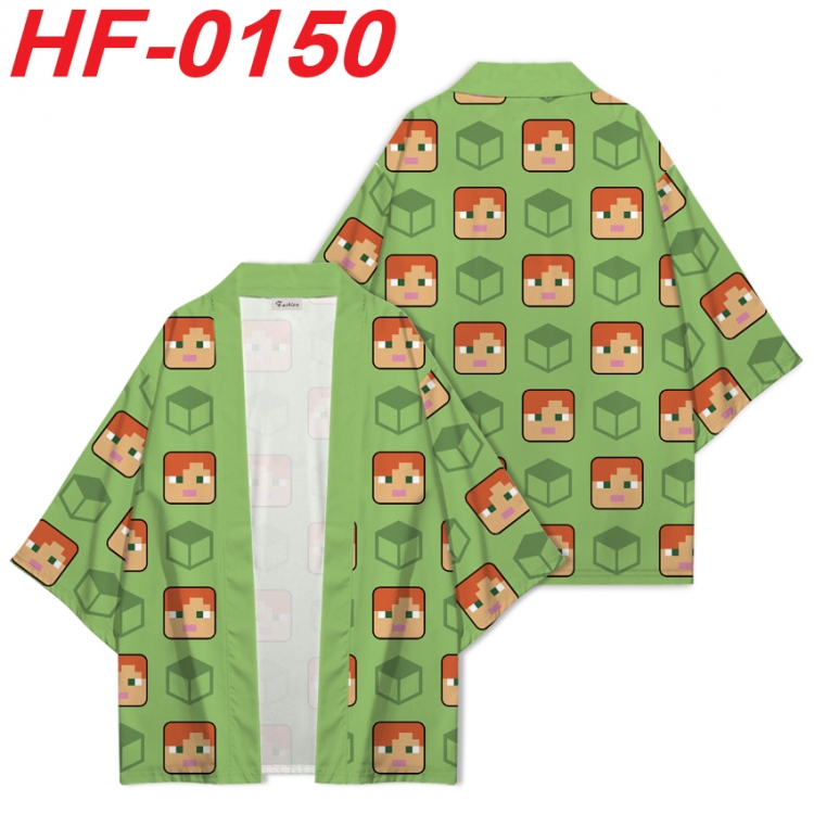 Minecraft Anime digital printed French velvet kimono top from S to 4XL HF-0150