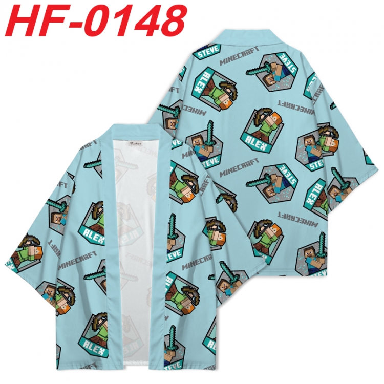 Minecraft Anime digital printed French velvet kimono top from S to 4XL HF-0148