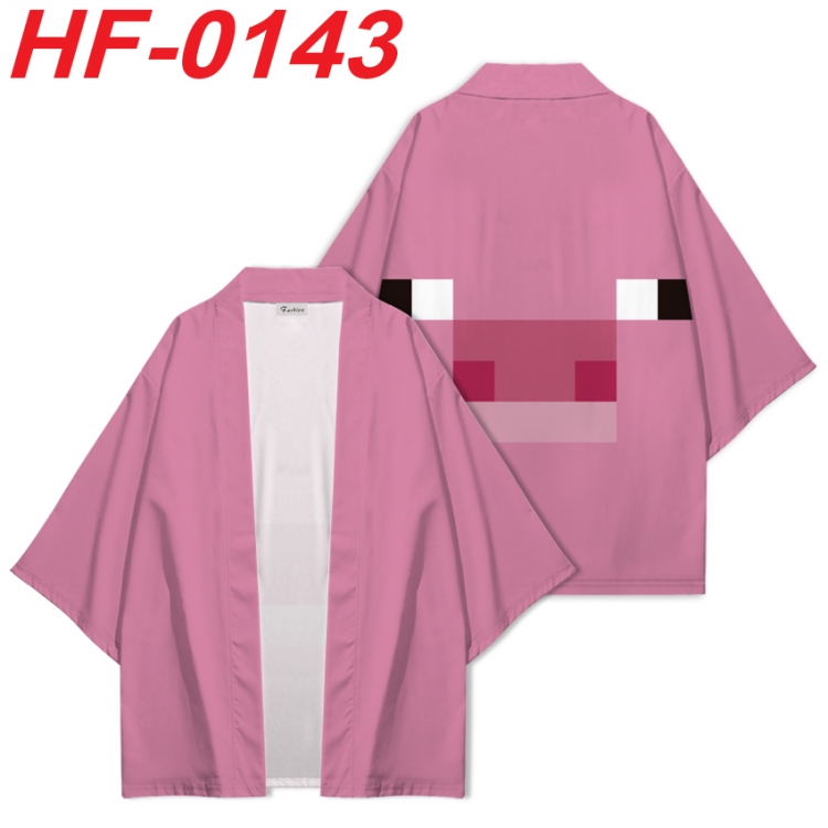 Minecraft Anime digital printed French velvet kimono top from S to 4XL HF-0143