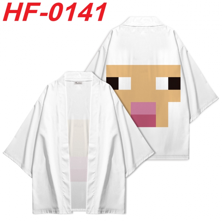 Minecraft Anime digital printed French velvet kimono top from S to 4XL HF-0141