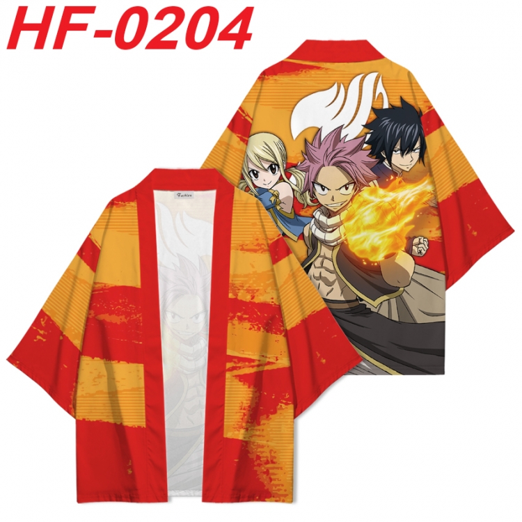 Fairy tail Anime digital printed French velvet kimono top from S to 4XL HF-0204