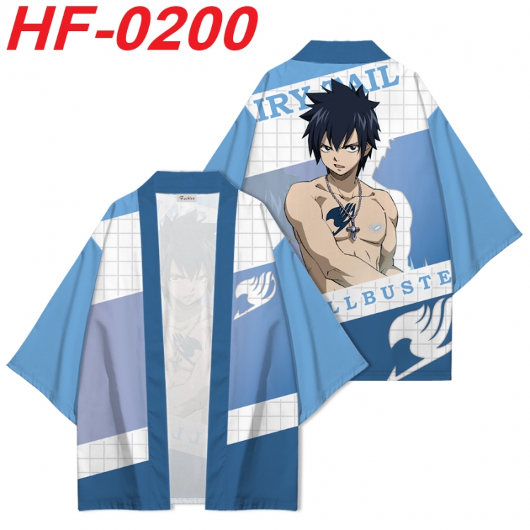 Fairy tail Anime digital printed French velvet kimono top from S to 4XL HF-0200