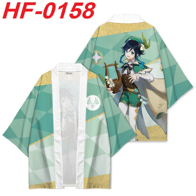 Genshin Impact Anime digital printed French velvet kimono top from S to 4XL HF-0158