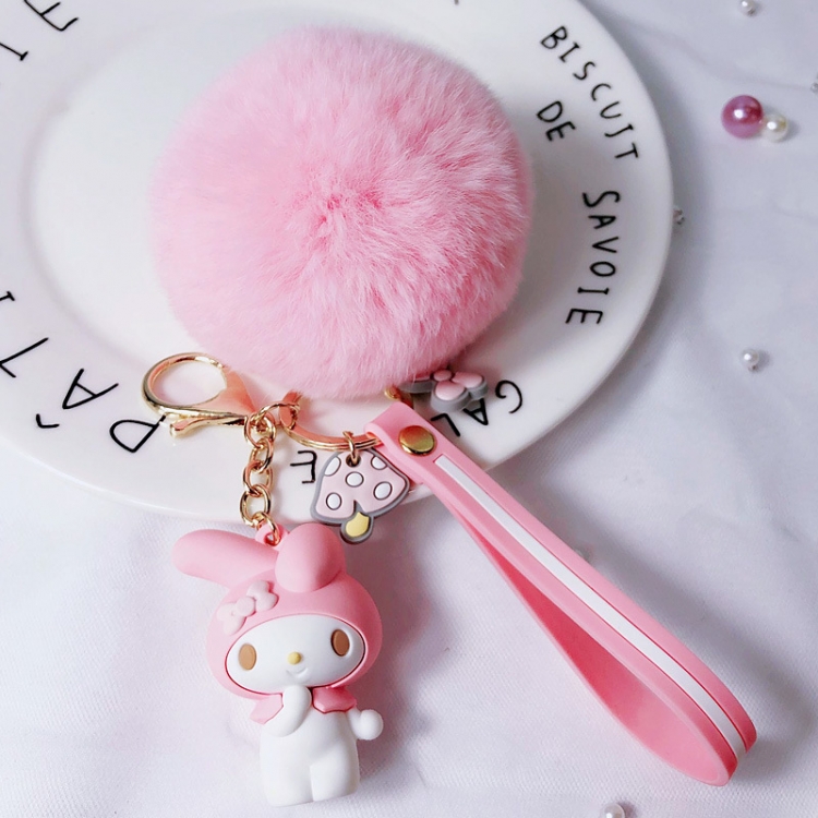 melody Keychain creative bag DIY fur ball keychain pendant