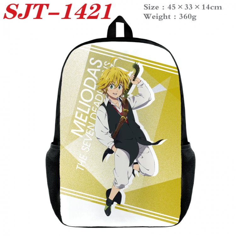 The Seven Deadly Sins Anime nylon canvas backpack student backpack 45x33x14cm