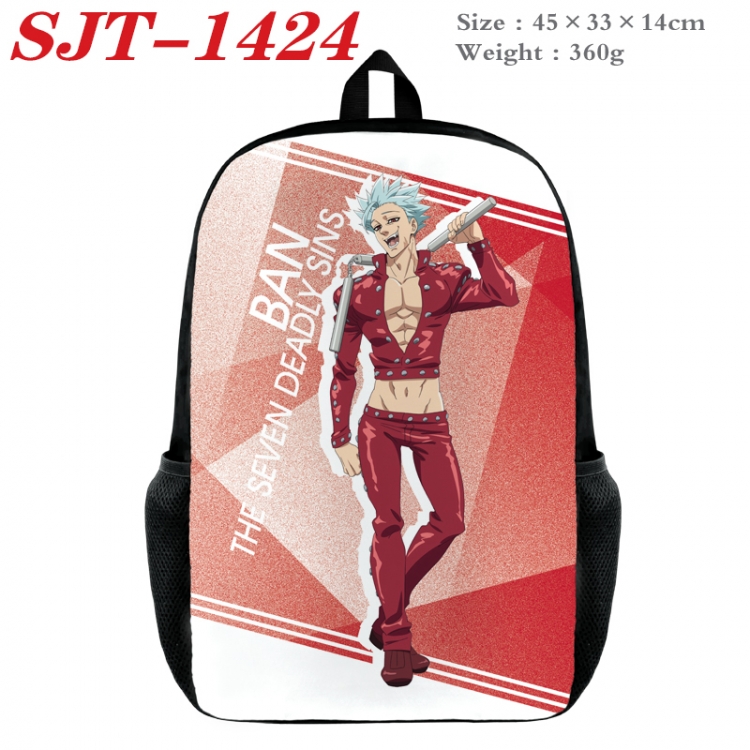 The Seven Deadly Sins Anime nylon canvas backpack student backpack 45x33x14cm