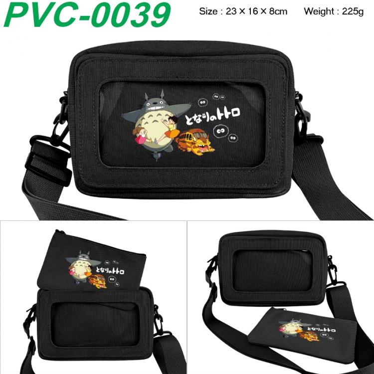 TOTORO Anime PVC transparent small shoulder bag 23x16x8cm