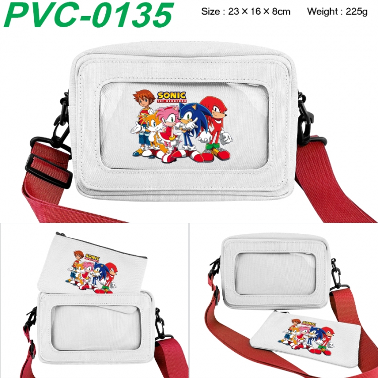 Sonic The Hedgehog Anime PVC transparent small shoulder bag 23x16x8cm