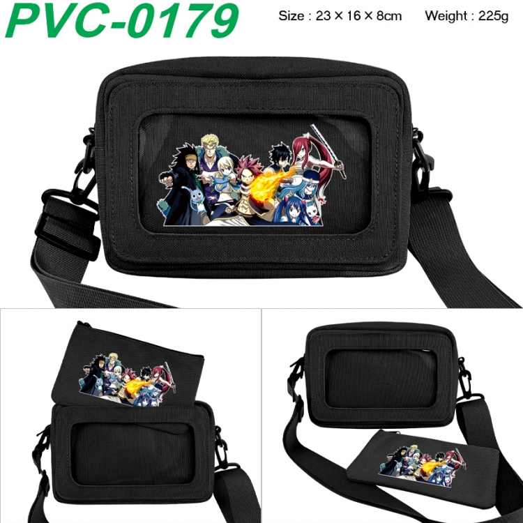 Fairy tail Anime PVC transparent small shoulder bag 23x16x8cm