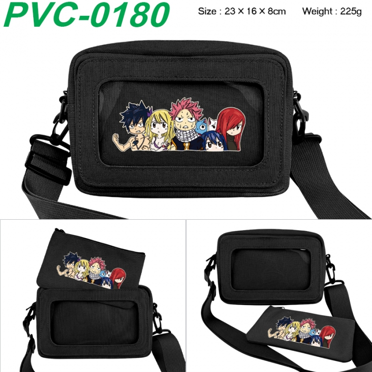Fairy tail Anime PVC transparent small shoulder bag 23x16x8cm