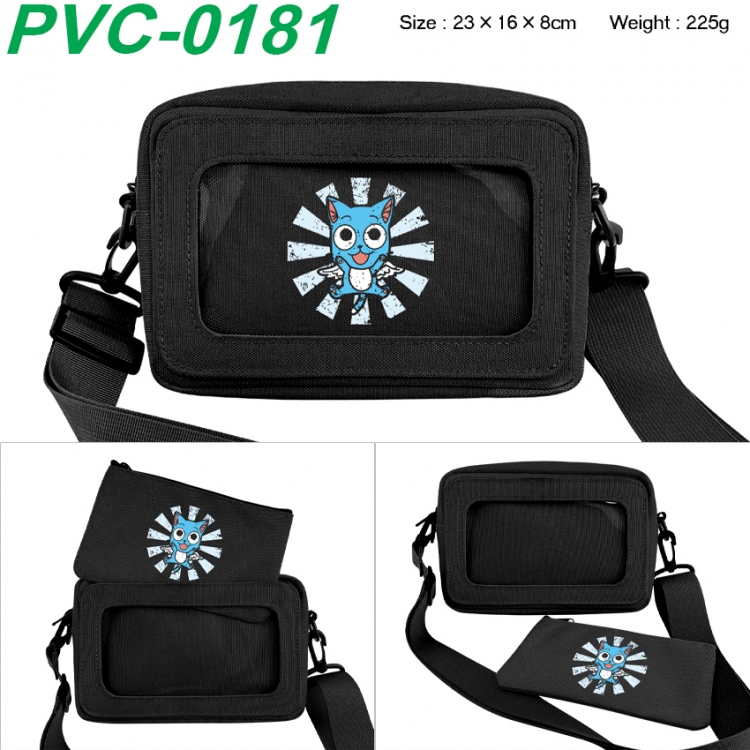 Fairy tail Anime PVC transparent small shoulder bag 23x16x8cm
