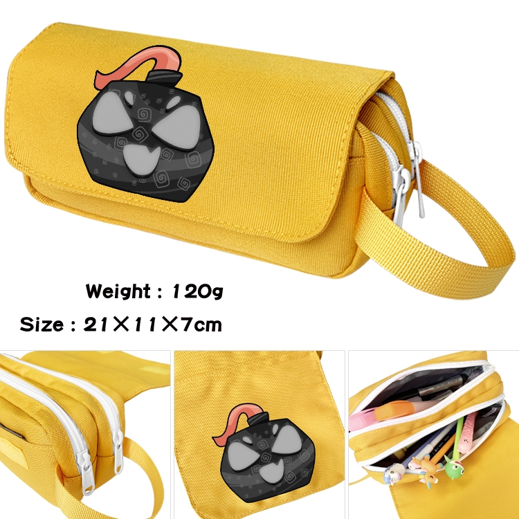 blox fruits Anime waterproof canvas portable double-layer pencil bag cosmetic bag 21x11x7cm