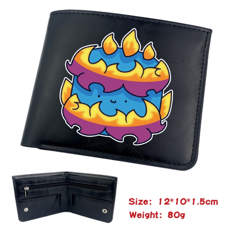 blox fruits Animation soft leather inner buckle black leather wallet 12X10X1.5CM