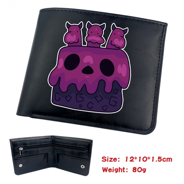 blox fruits Animation soft leather inner buckle black leather wallet 12X10X1.5CM