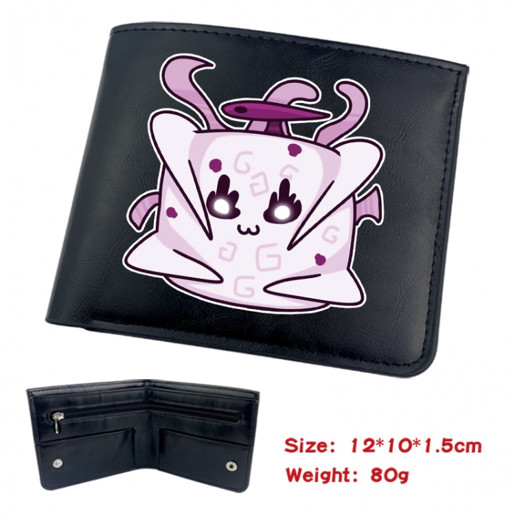 blox fruits Animation soft leather inner buckle black leather wallet 12X10X1.5CM