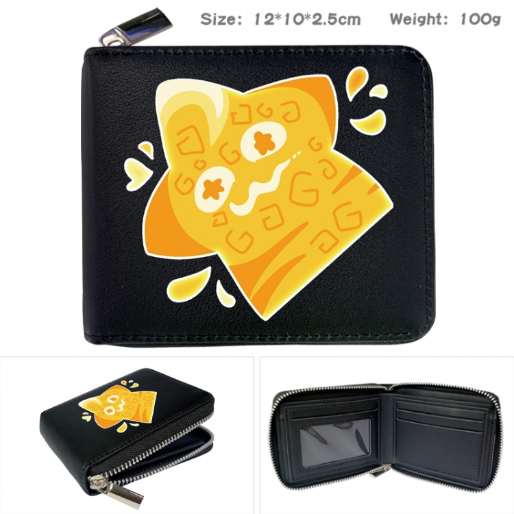 blox fruits Anime zipper black leather half-fold wallet 12X10X2.5CM 100G