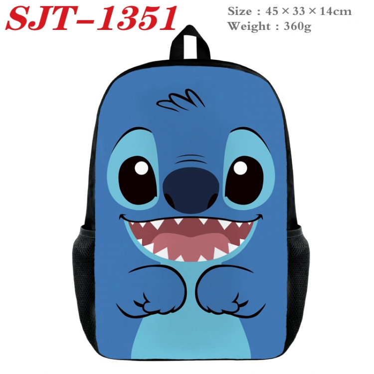 Lilo & Stitch Anime nylon canvas backpack student backpack 45x33x14cm