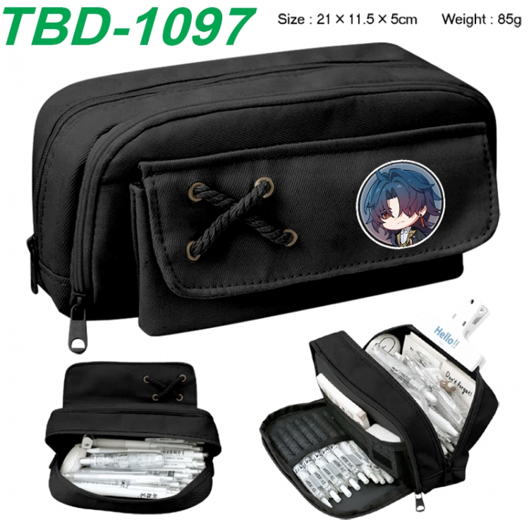 Honkai: Star Rail Anime waterproof large capacity stationery box pencil case 21x11.5x5cm 85g