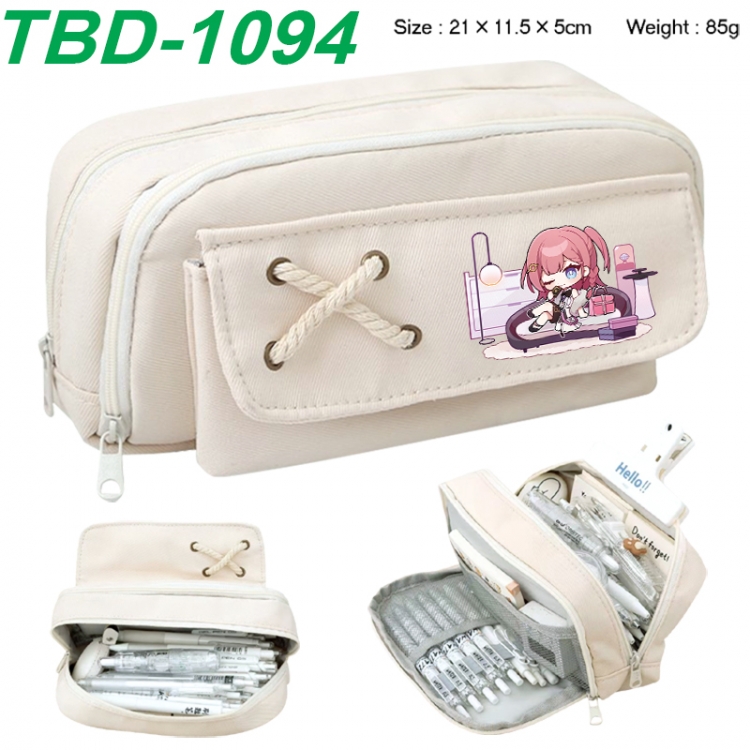 Honkai: Star Rail Anime waterproof large capacity stationery box pencil case 21x11.5x5cm 85g