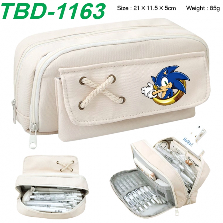 Sonic The Hedgehog Anime waterproof large capacity stationery box pencil case 21x11.5x5cm 85g