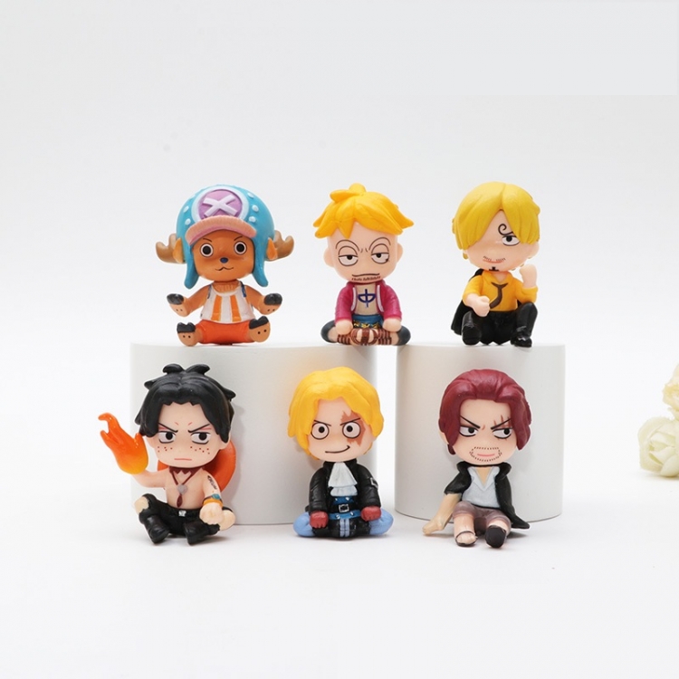 One Piece Bagged Figure Decoration Model 4-4.5cm a set of 6