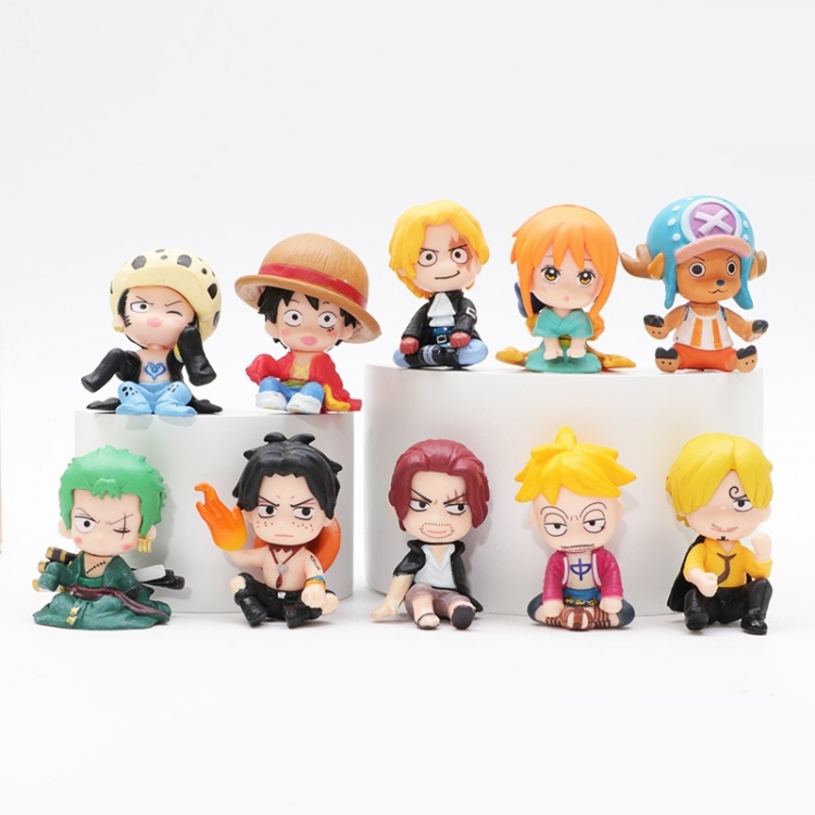 One Piece Bagged Figure Decoration Model 4-4.5cm  a set of 10