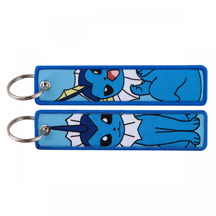 Pokemon Double sided color woven label keychain with thickened hanging rope 13x3cm 10G price for 5 pcs