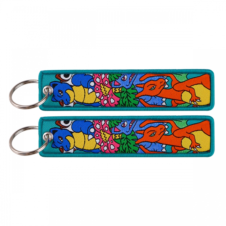 Pokemon Double sided color woven label keychain with thickened hanging rope 13x3cm 10G price for 5 pcs