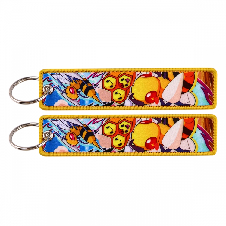 Pokemon Double sided color woven label keychain with thickened hanging rope 13x3cm 10G price for 5 pcs