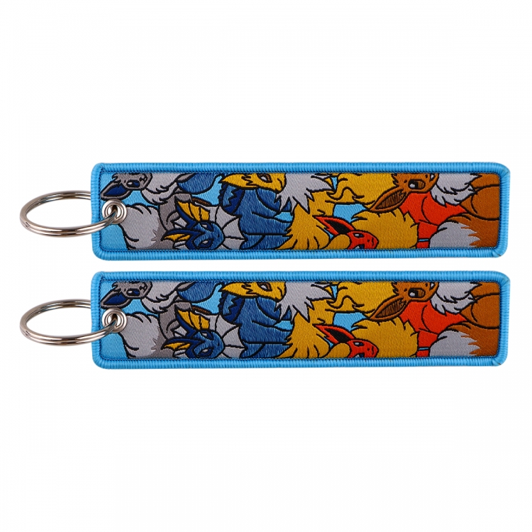 Pokemon Double sided color woven label keychain with thickened hanging rope 13x3cm 10G price for 5 pcs