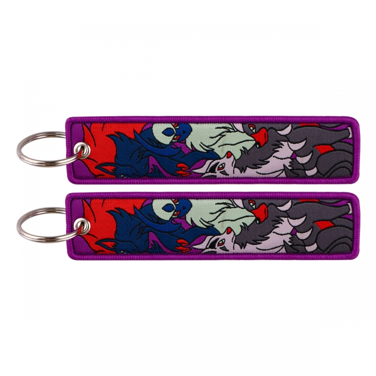 Pokemon Double sided color woven label keychain with thickened hanging rope 13x3cm 10G price for 5 pcs