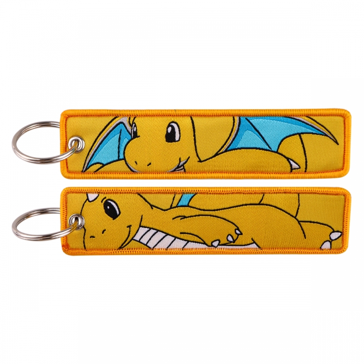 Pokemon Double sided color woven label keychain with thickened hanging rope 13x3cm 10G price for 5 pcs