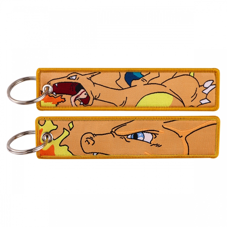 Pokemon Double sided color woven label keychain with thickened hanging rope 13x3cm 10G price for 5 pcs