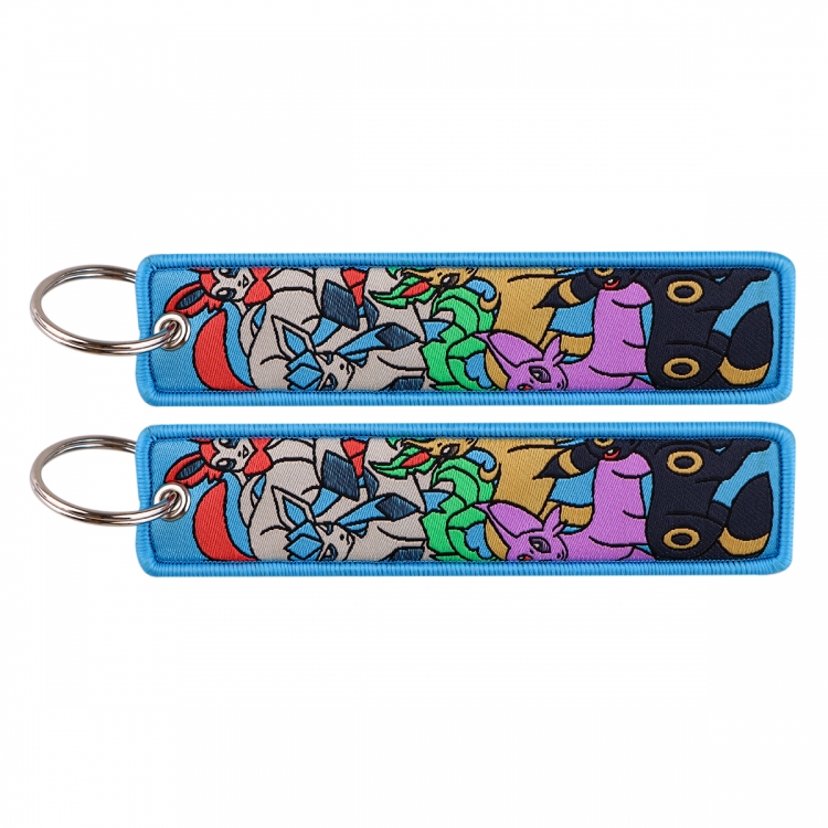 Pokemon Double sided color woven label keychain with thickened hanging rope 13x3cm 10G price for 5 pcs