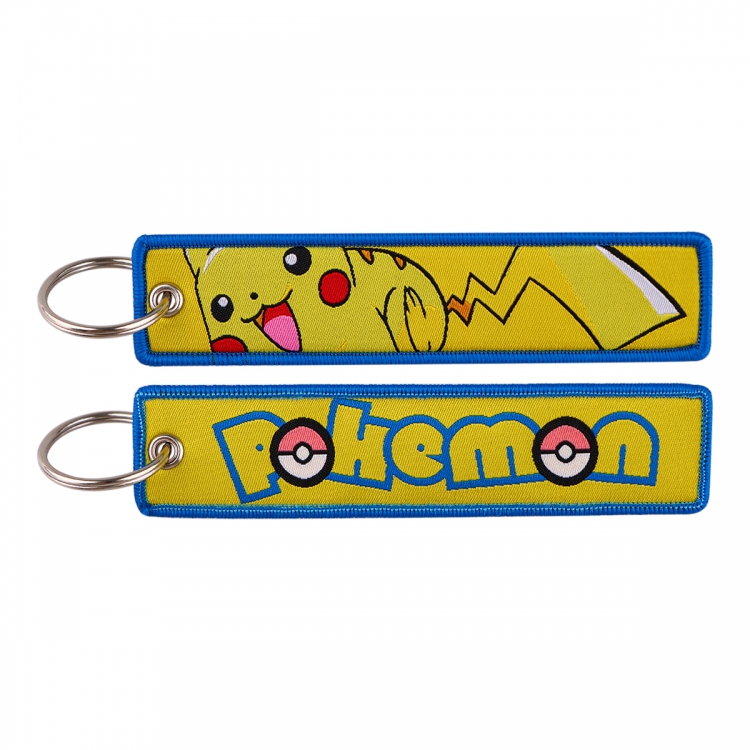 Pokemon Double sided color woven label keychain with thickened hanging rope 13x3cm 10G price for 5 pcs