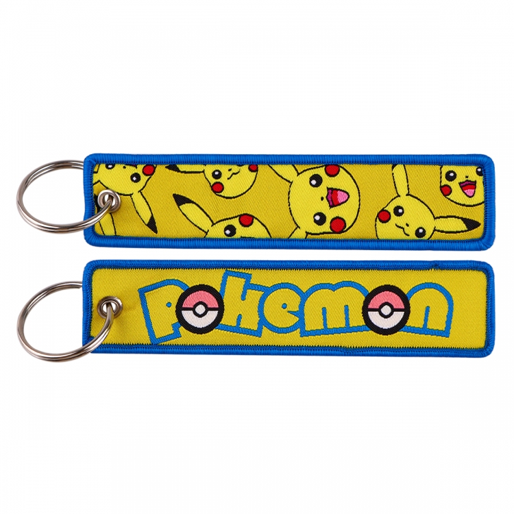 Pokemon Double sided color woven label keychain with thickened hanging rope 13x3cm 10G price for 5 pcs