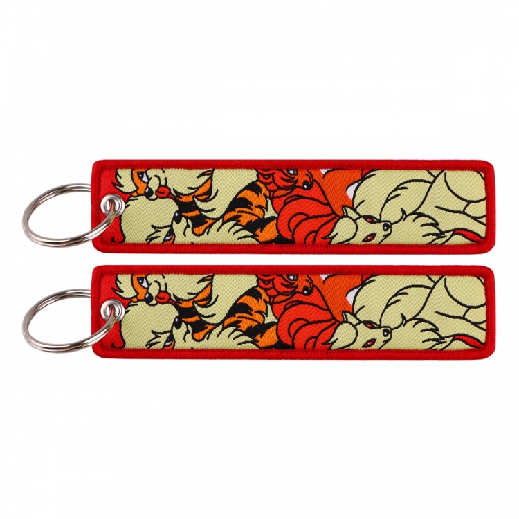 Pokemon Double sided color woven label keychain with thickened hanging rope 13x3cm 10G price for 5 pcs